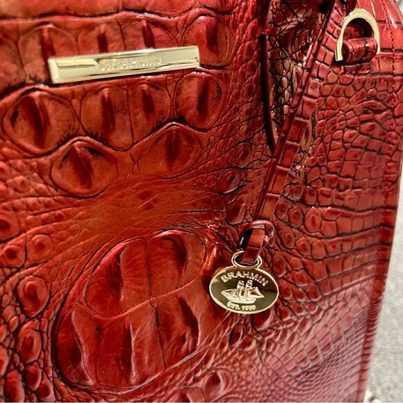 Brahmin Caroline Satchel Red Dragon Melbourne Leather Bag - Picture 4 of 11